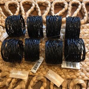 Bowring Black Metal Napkin Rings - Set of 8